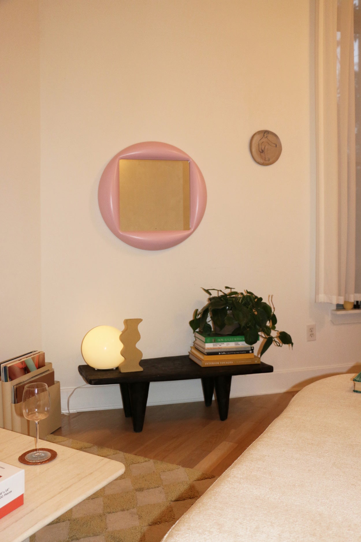 Puffer Mirror in Bubblegum - Ready To Hang