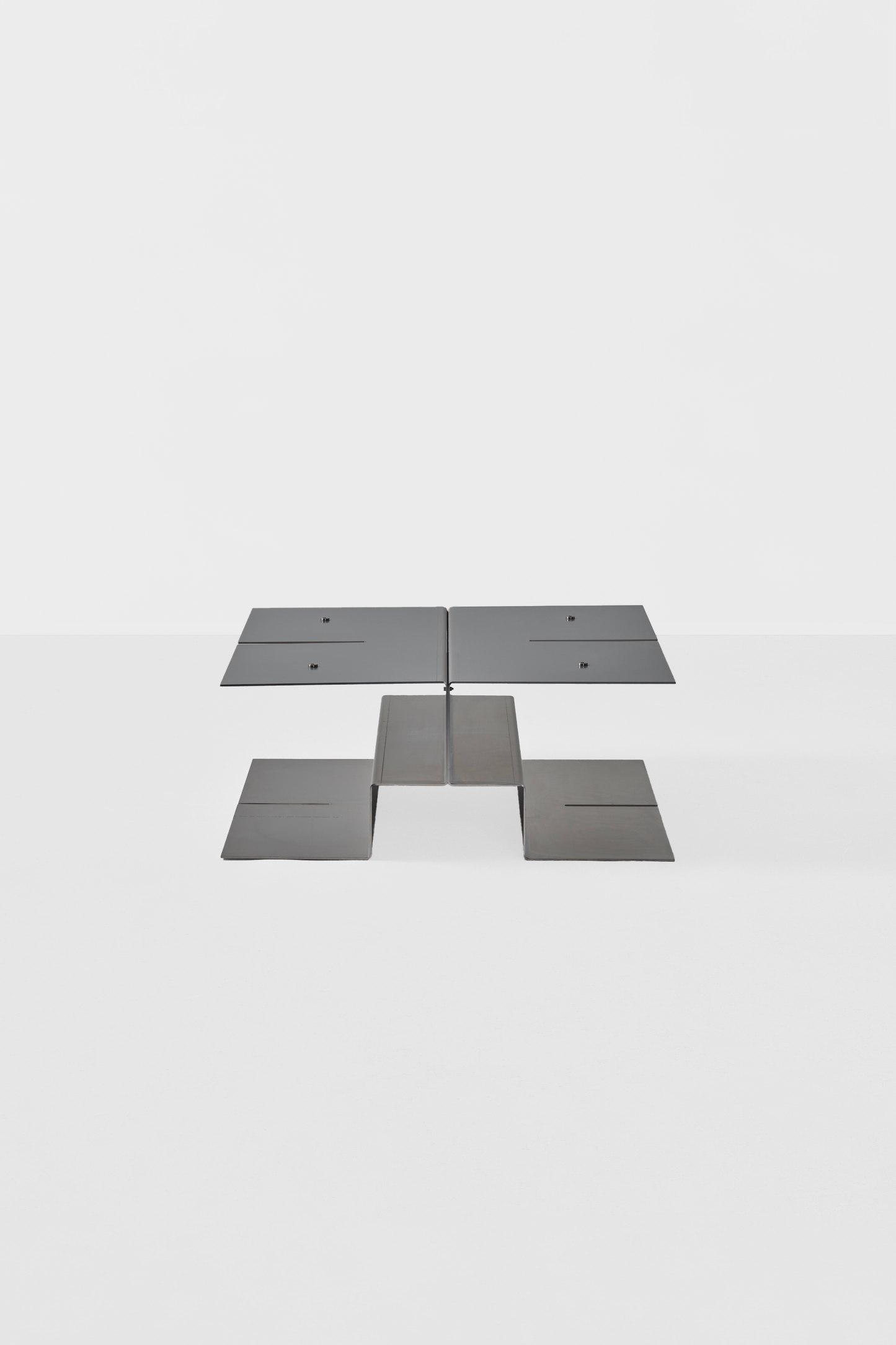 Folded stainless steel table