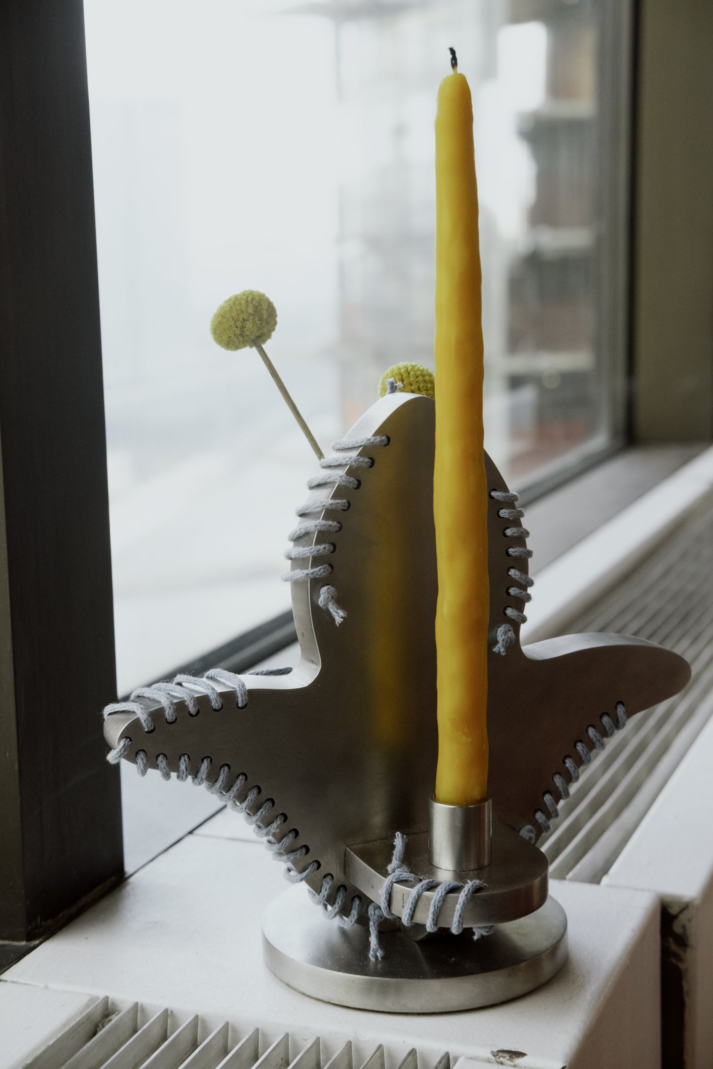 Stitched Steel Candle Holder