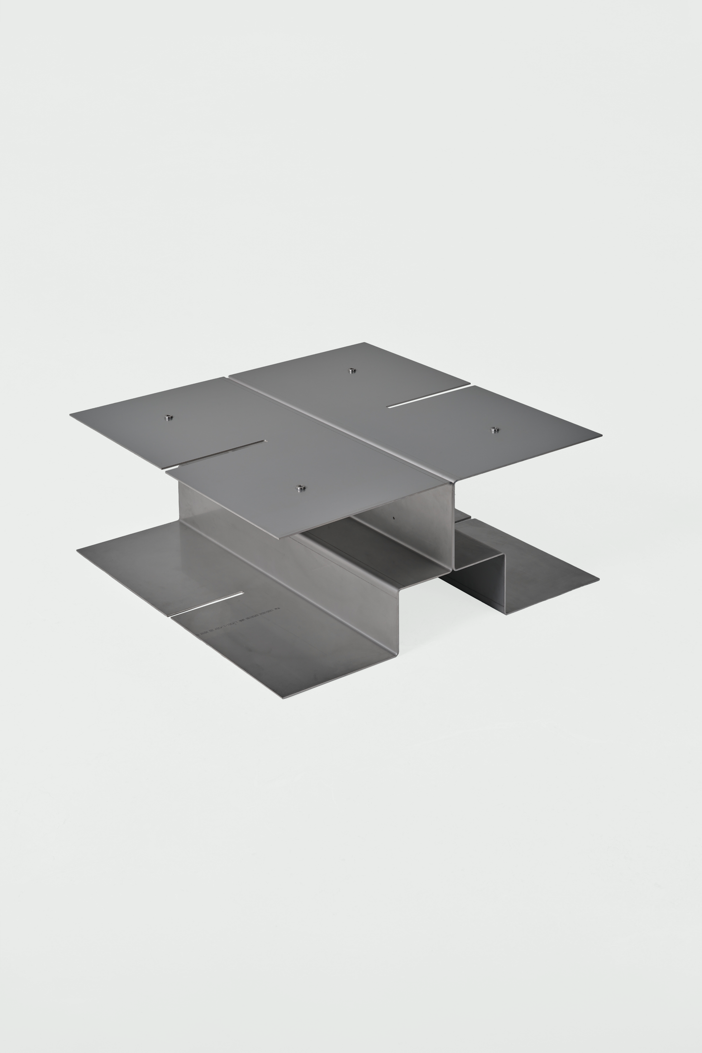 Folded stainless steel table