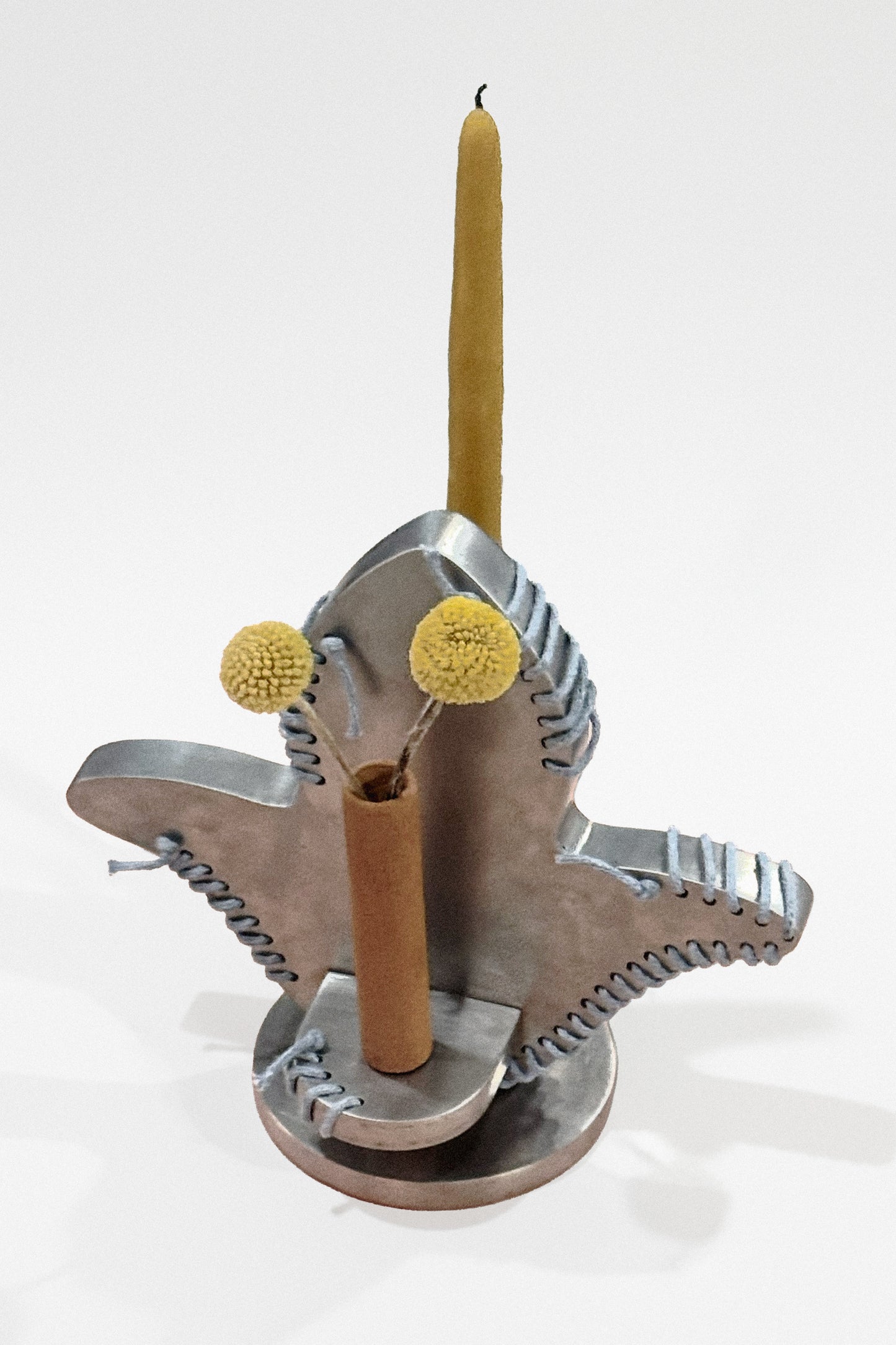 Stitched Steel Candle Holder